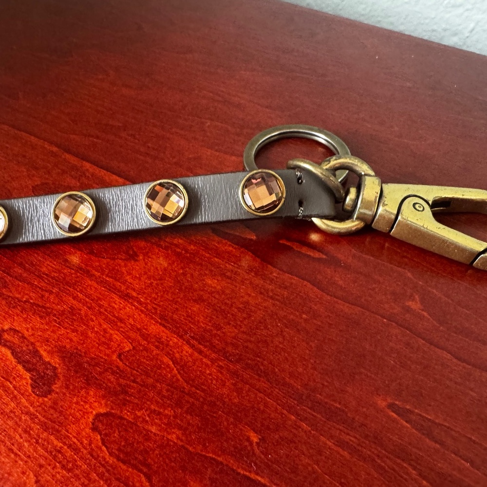 Fossil keychain/fob leather studded strap
